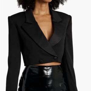 FRAME CROPPED DOUBLE BREASTED WOOL BREND BLAZER size 10 brand new with tags 🏷️